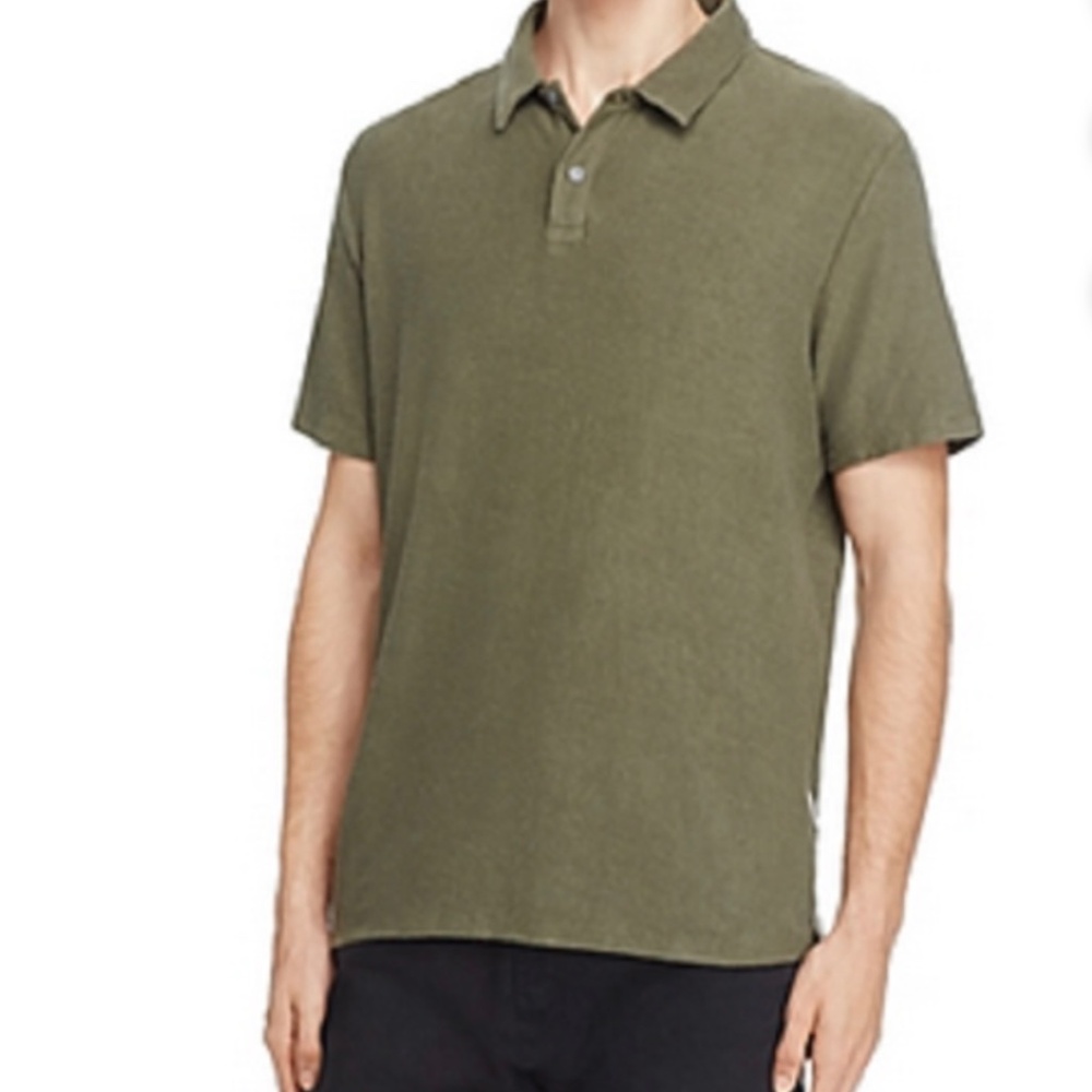 Onia Men’s Alec Reverse Terry Sea Spray Shaun Polo Shirt Top New Size Large Work